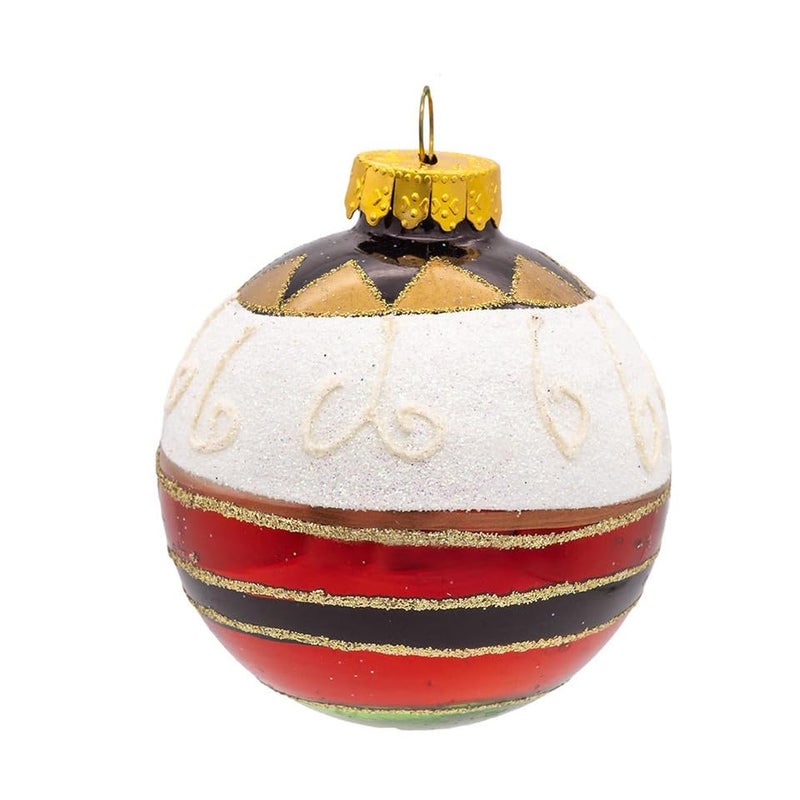 Kurt S. Adler Kurt Adler Nutcracker Design Glass Ball Ornament, 65mm, Set of 4 - Image 4